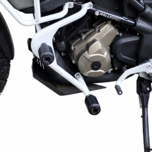 TVS Apache RTX Lower Crash Guard with dual Sliders - White