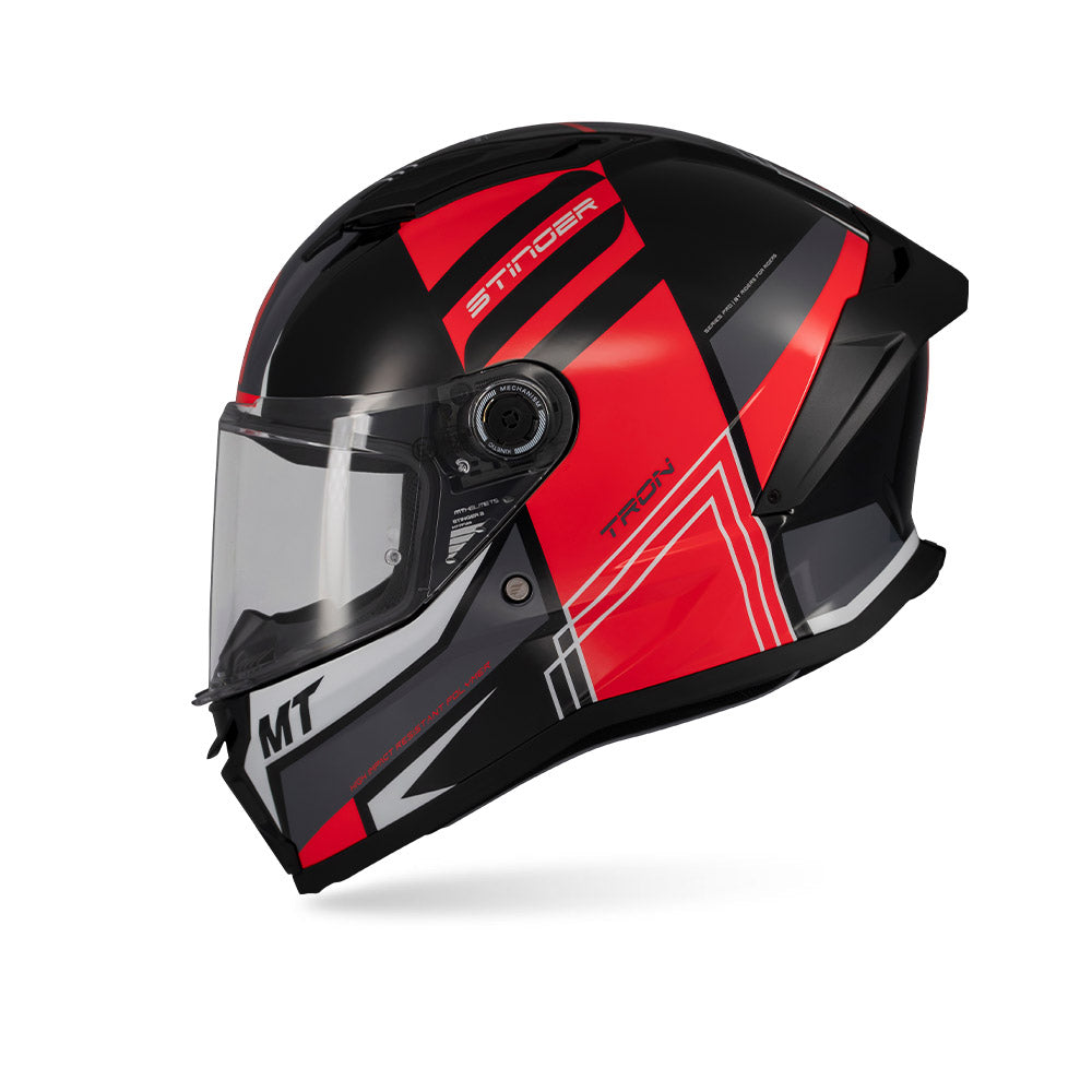 MT STINGER 2 Tron B15 - Motorcycle Riding Helmet with Micrometric Closure (Gloss)